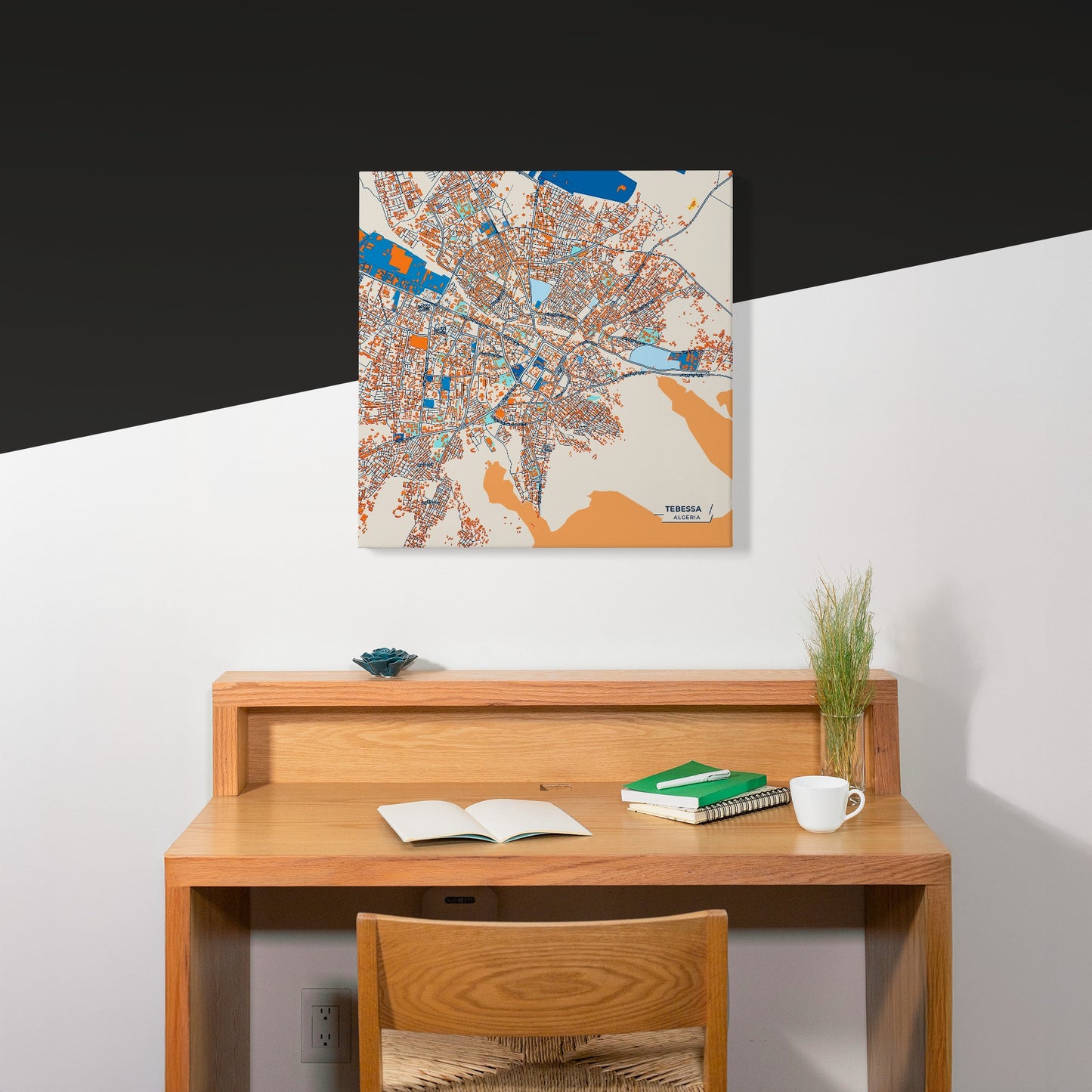 Tebessa Algeria Colorful City Map Canvas Print Scene