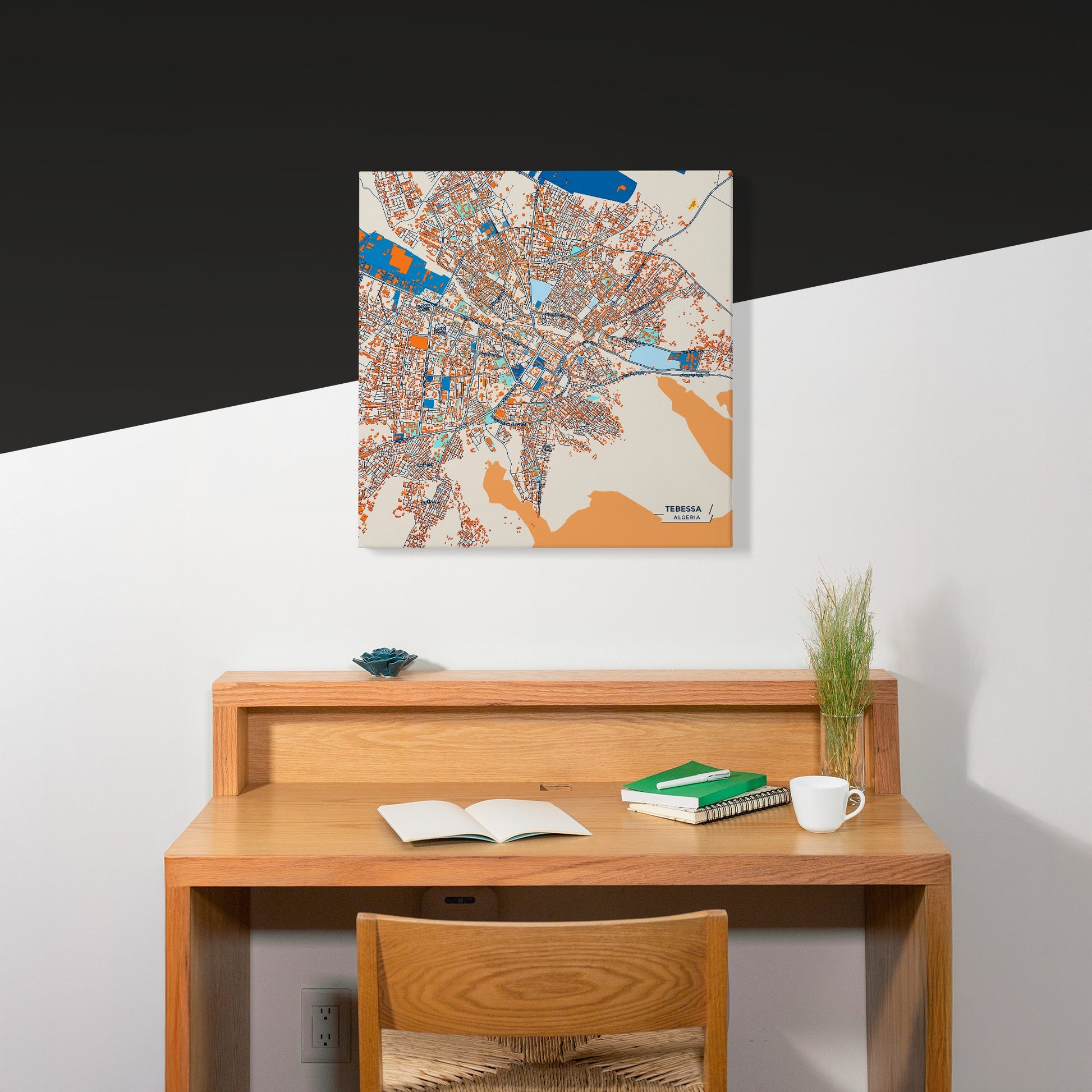 Tebessa Algeria Colorful City Map Canvas Print Scene