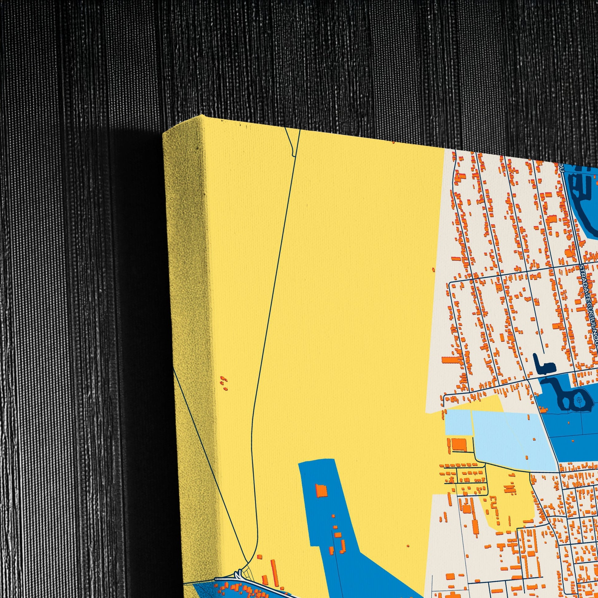 Tecuci Romania Colorful City Map Canvas Print Detail