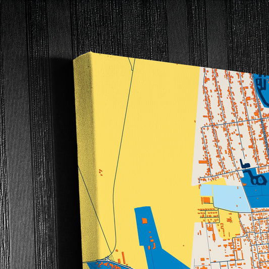 Tecuci Romania Colorful City Map Canvas Print Detail