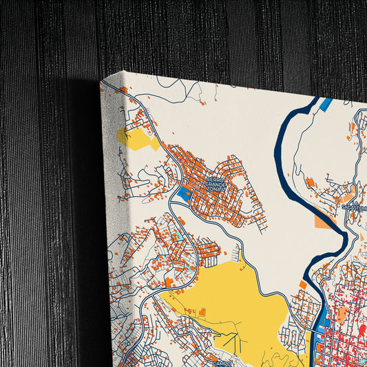 Tegucigalpa Honduras Colorful City Map Canvas Print Detail