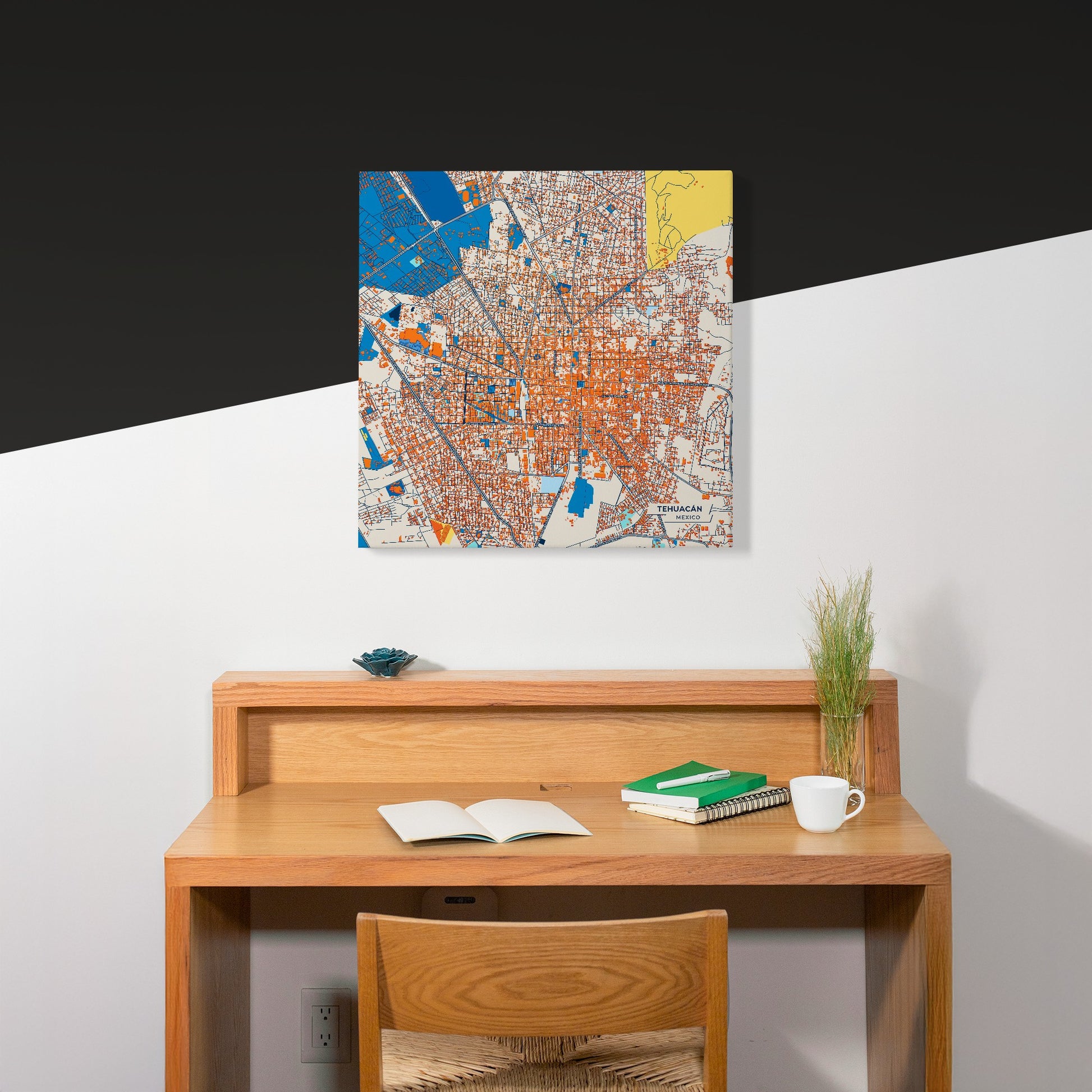 Tehuacán Mexico Colorful City Map Canvas Print Scene