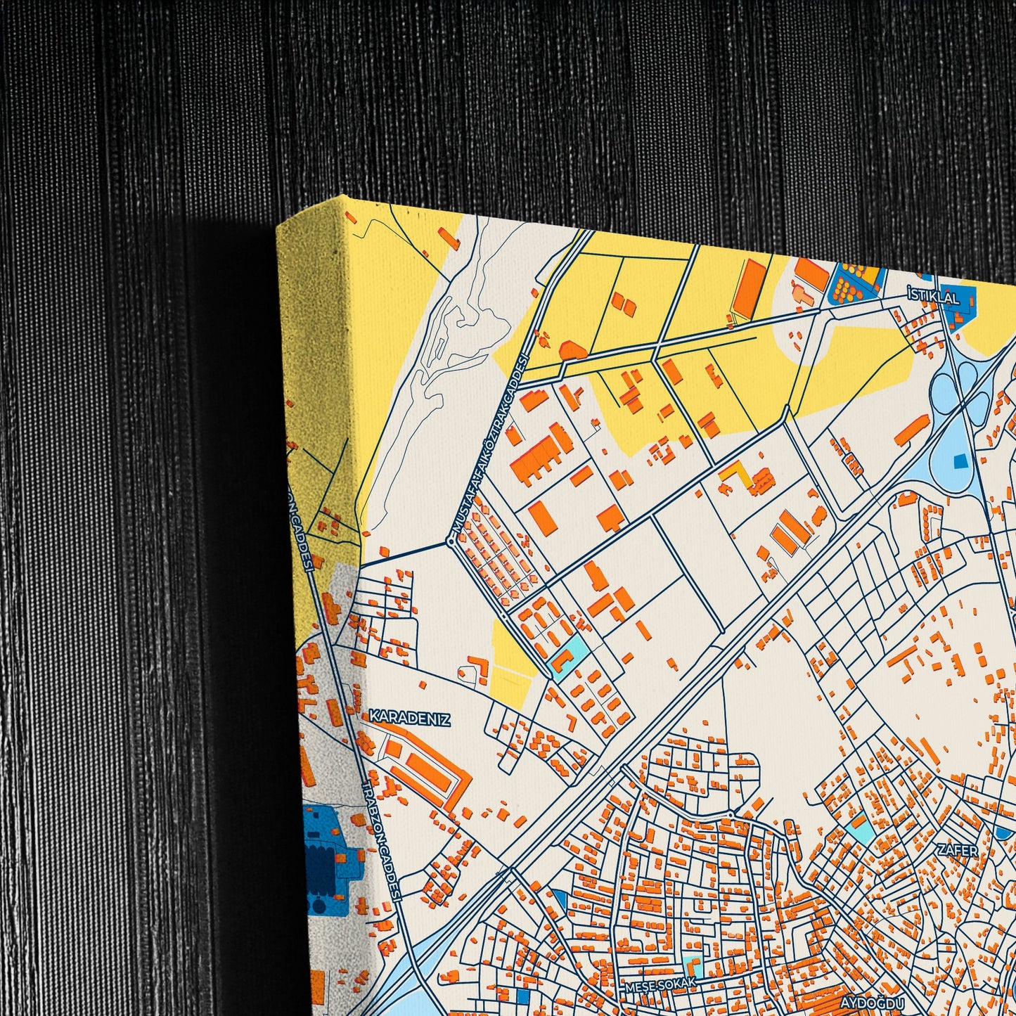 Teki̇rdağ Turkey Colorful City Map Canvas Print Detail