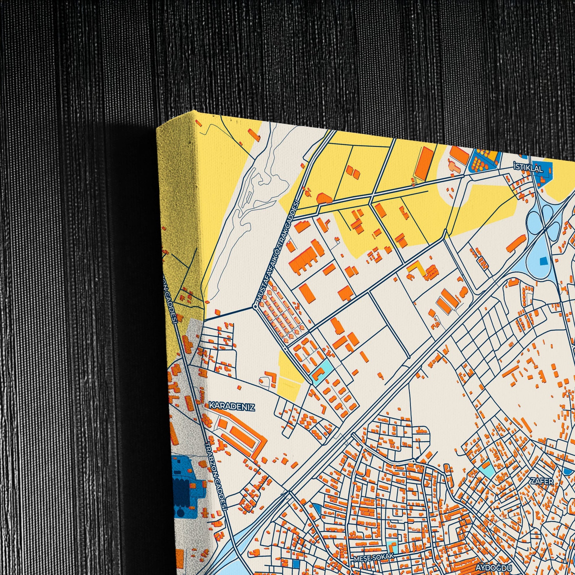 Teki̇rdağ Turkey Colorful City Map Canvas Print Detail