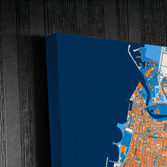 Tel Aviv-Yafo Israel Colorful City Map Canvas Print Detail