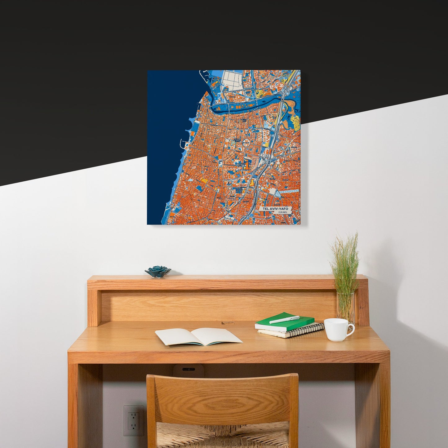 Tel Aviv-Yafo Israel Colorful City Map Canvas Print Scene