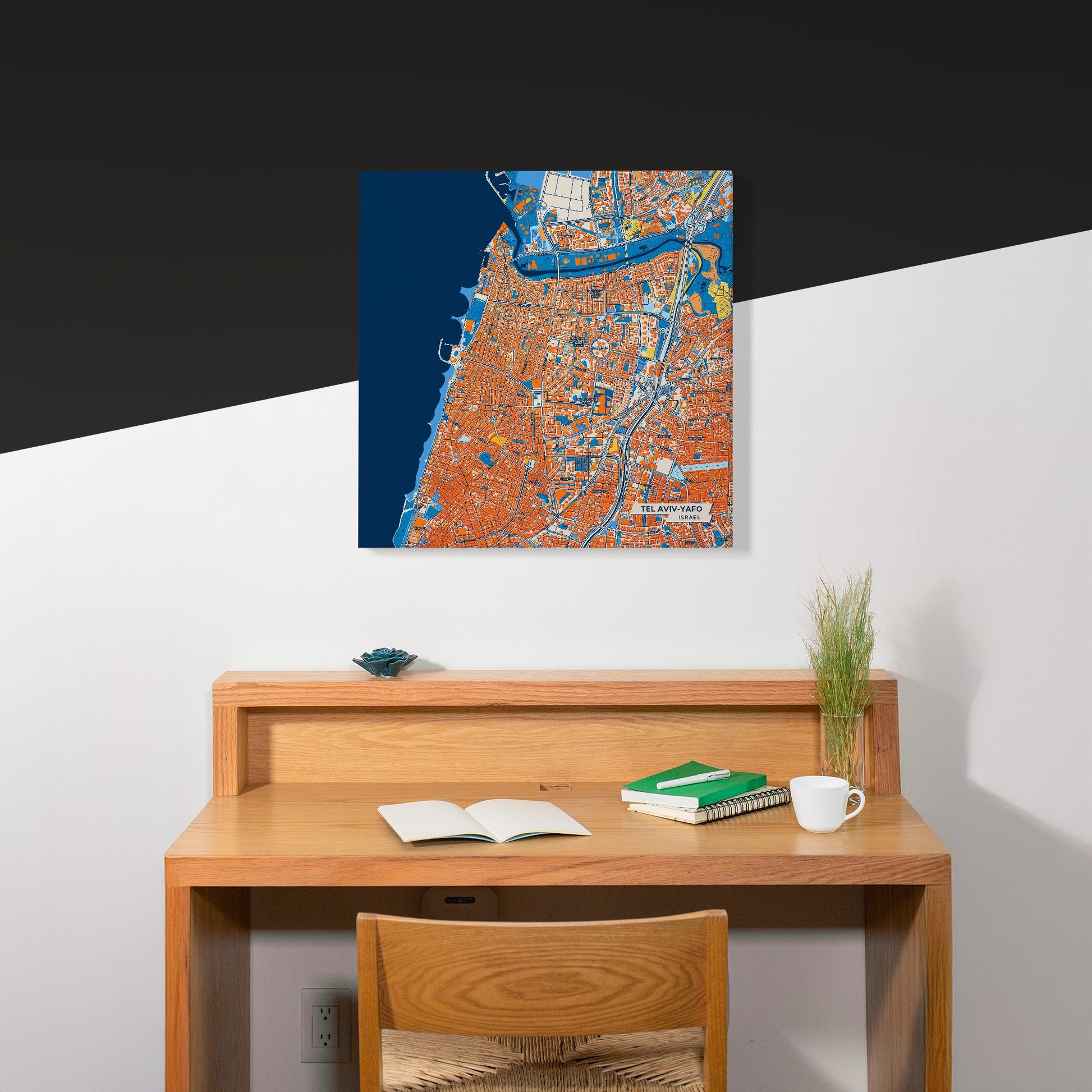 Tel Aviv-Yafo Israel Colorful City Map Canvas Print Scene