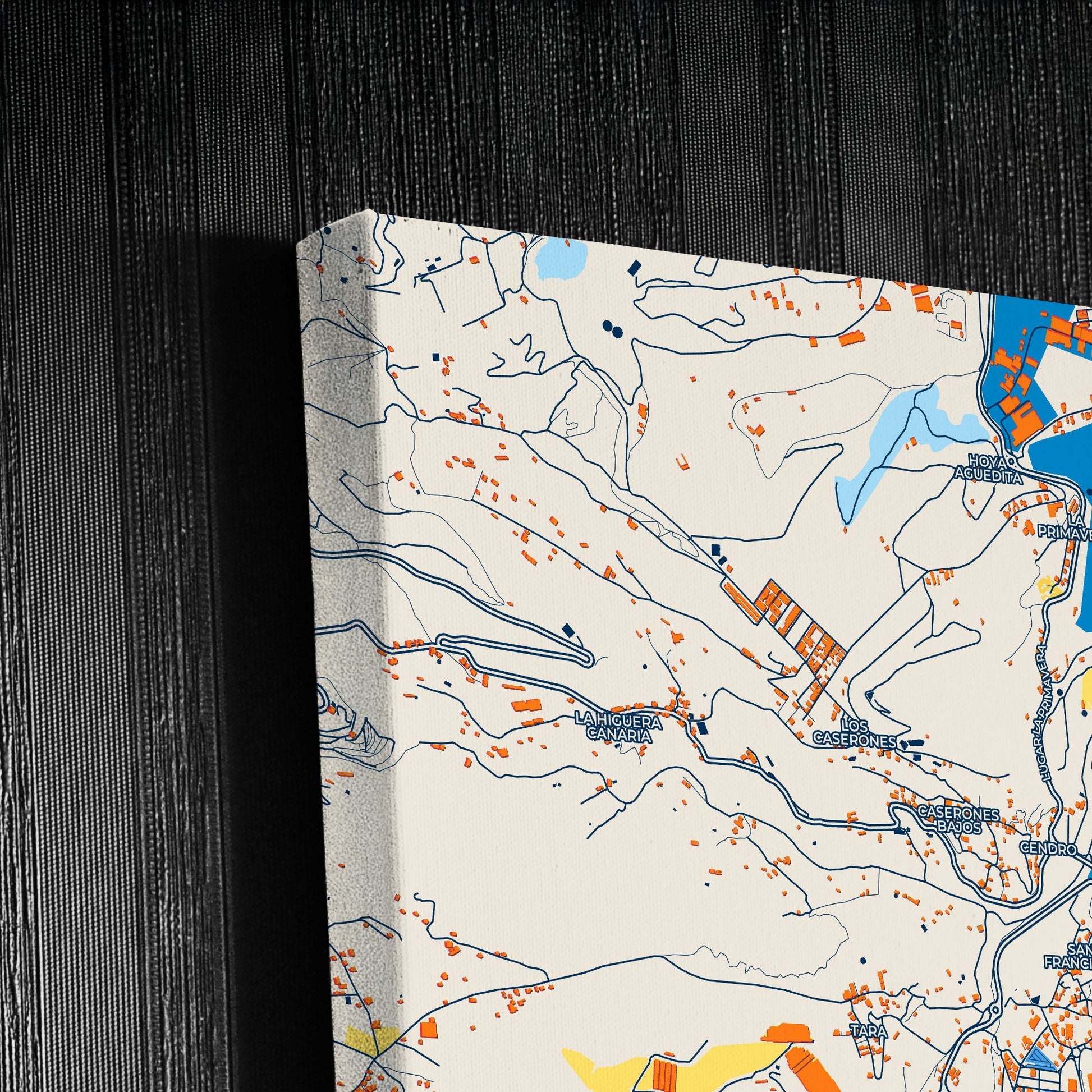 Telde Spain Colorful City Map Canvas Print Detail