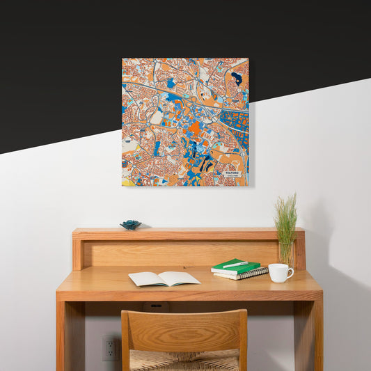 Telford England Colorful City Map Canvas Print Scene