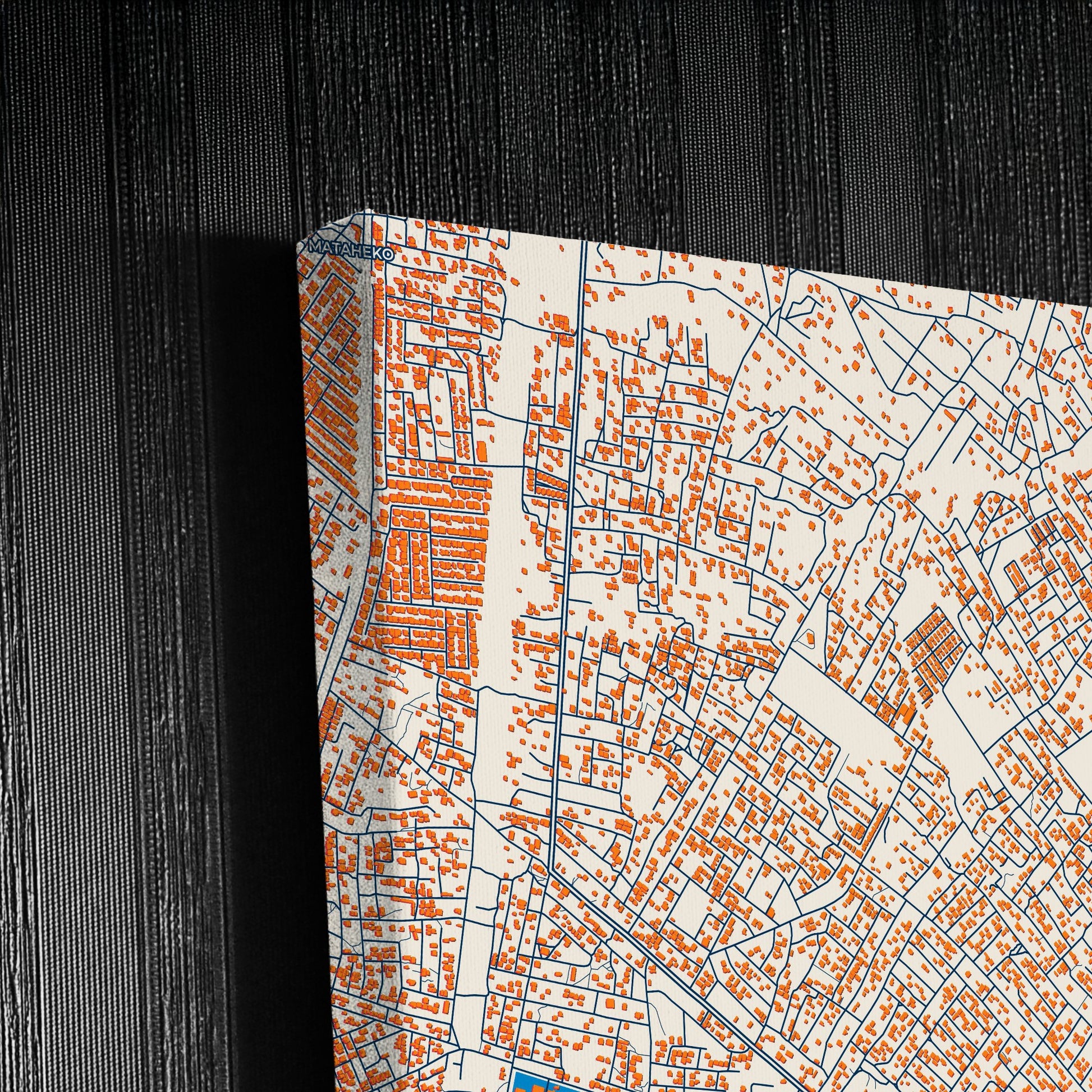 Tema Ghana Colorful City Map Canvas Print Detail