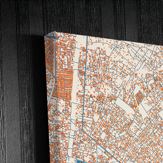 Tema Ghana Colorful City Map Canvas Print Detail