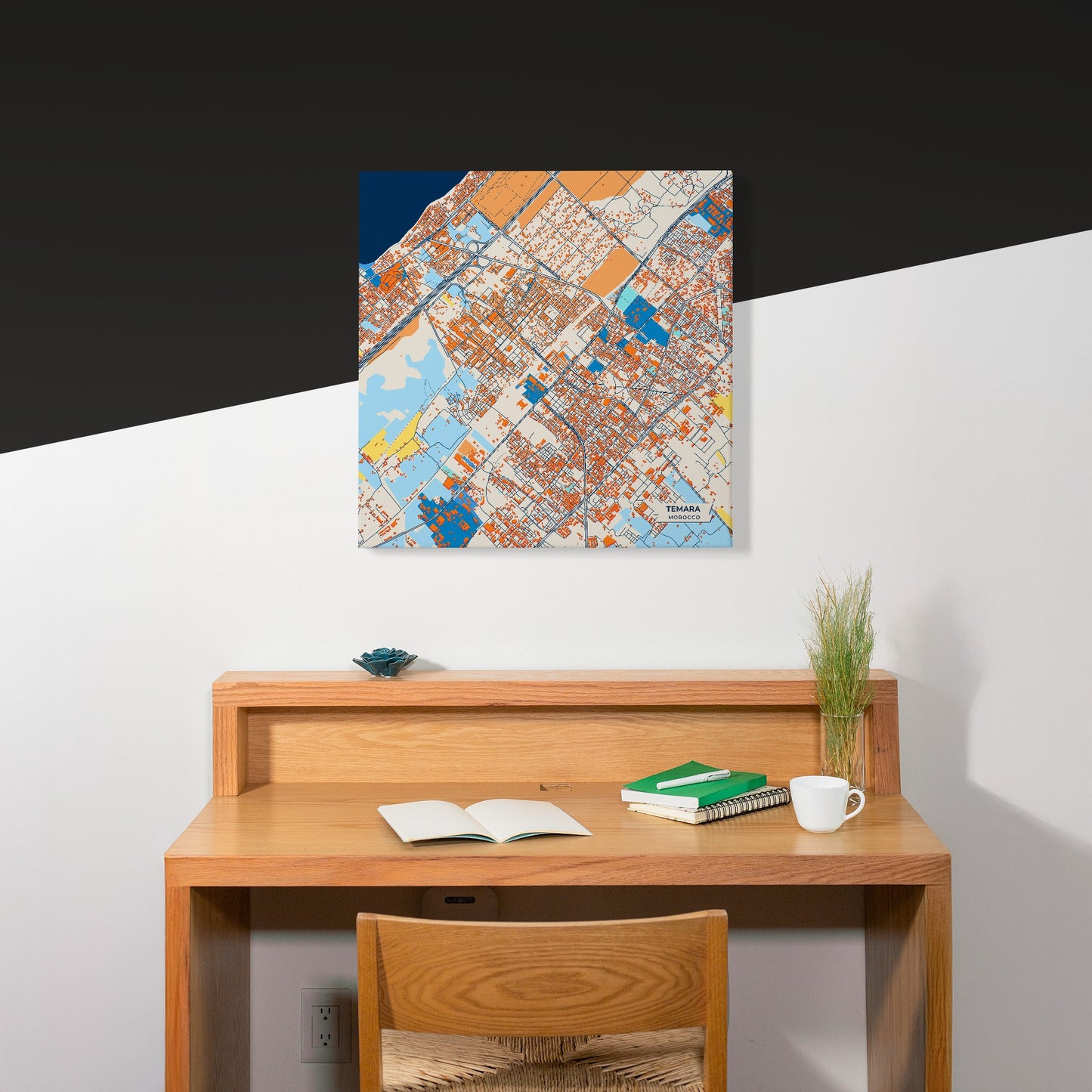 Temara Morocco Colorful City Map Canvas Print Scene