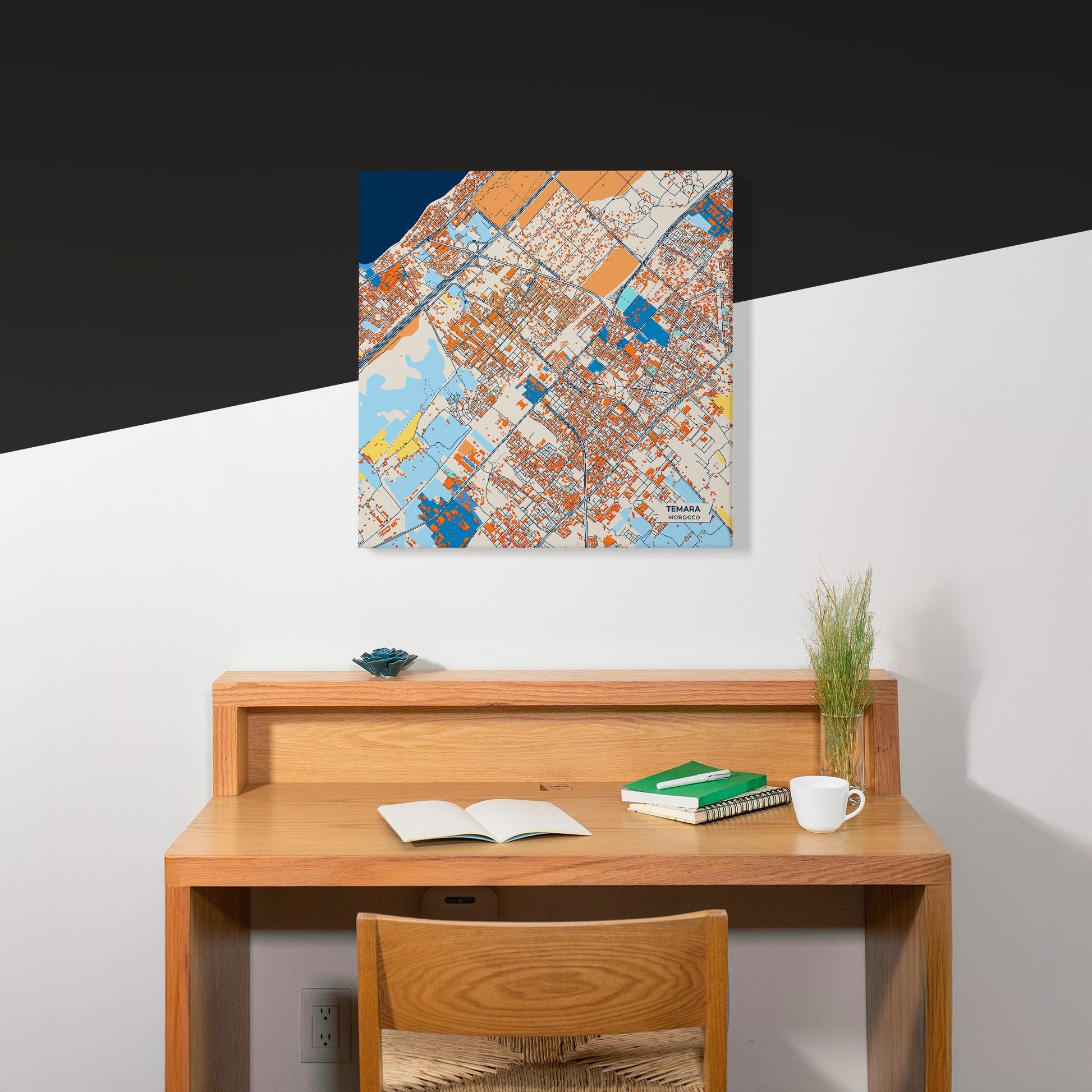 Temara Morocco Colorful City Map Canvas Print Scene