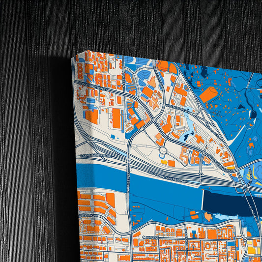 Tempe Arizona Colorful City Map Canvas Print Detail