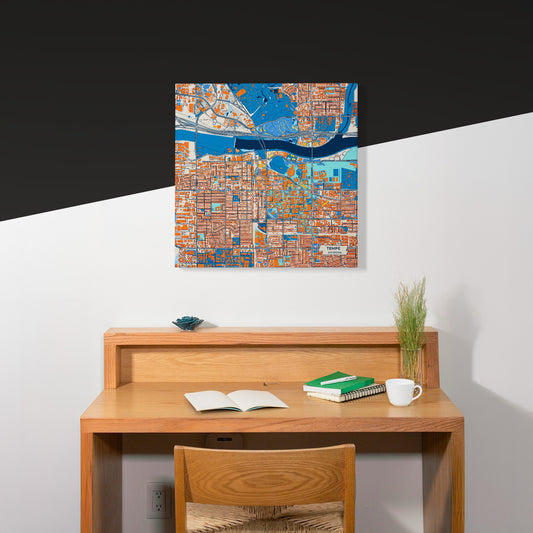 Tempe Arizona Colorful City Map Canvas Print Scene