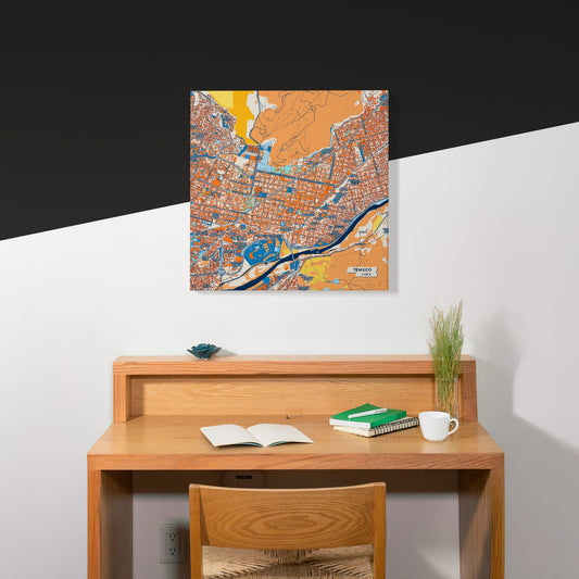 Temuco Chile Colorful City Map Canvas Print Scene