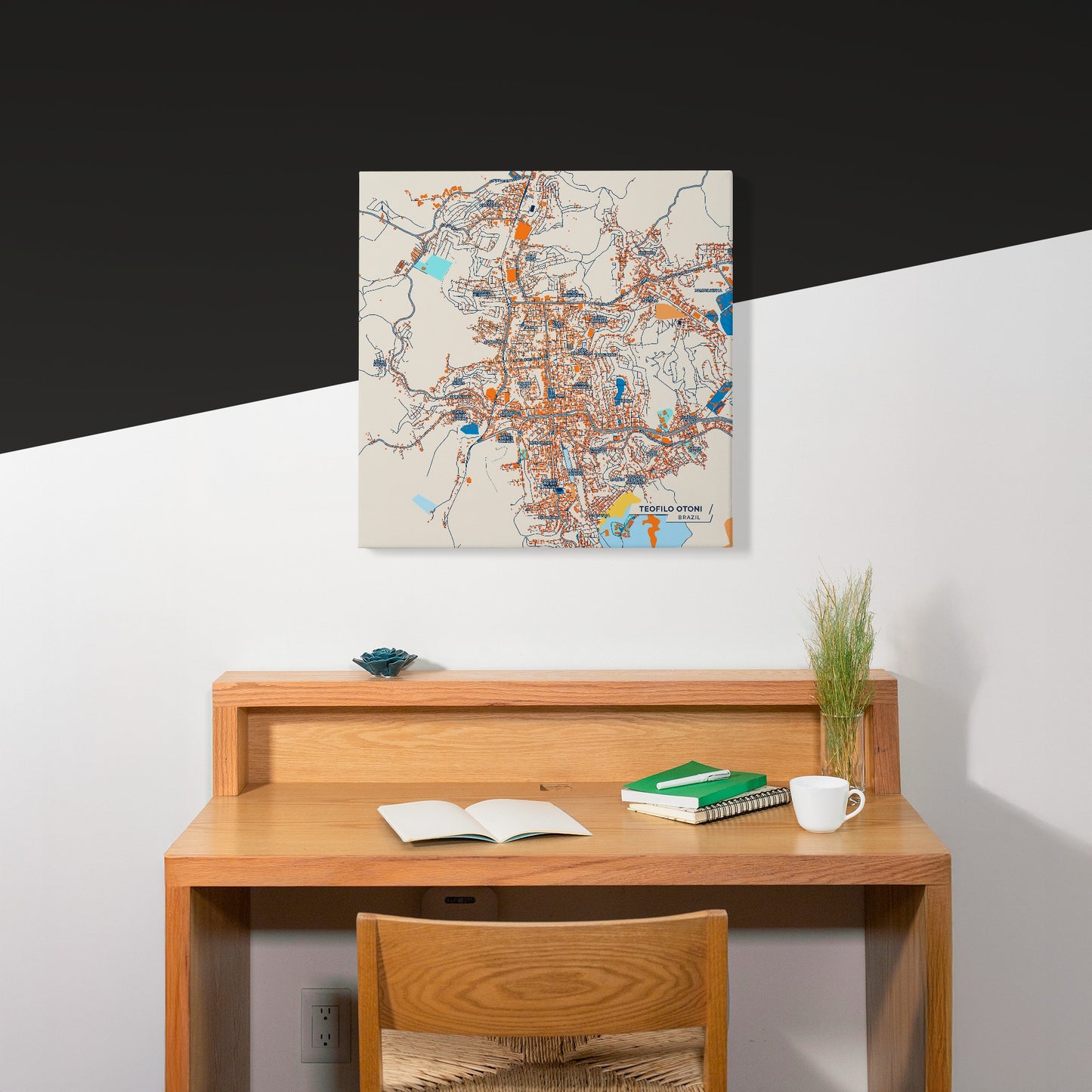 Teofilo Otoni Brazil Colorful City Map Canvas Print Scene
