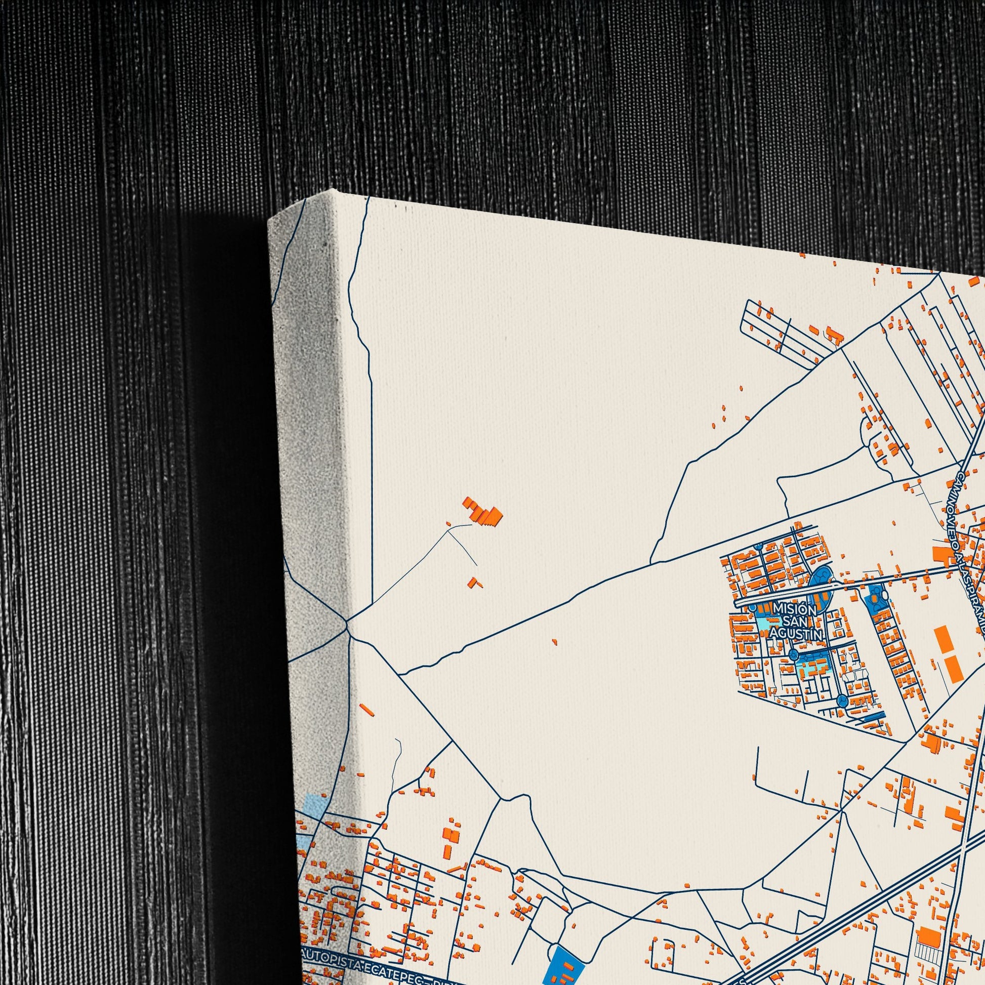 Tepexpan Mexico Colorful City Map Canvas Print Detail