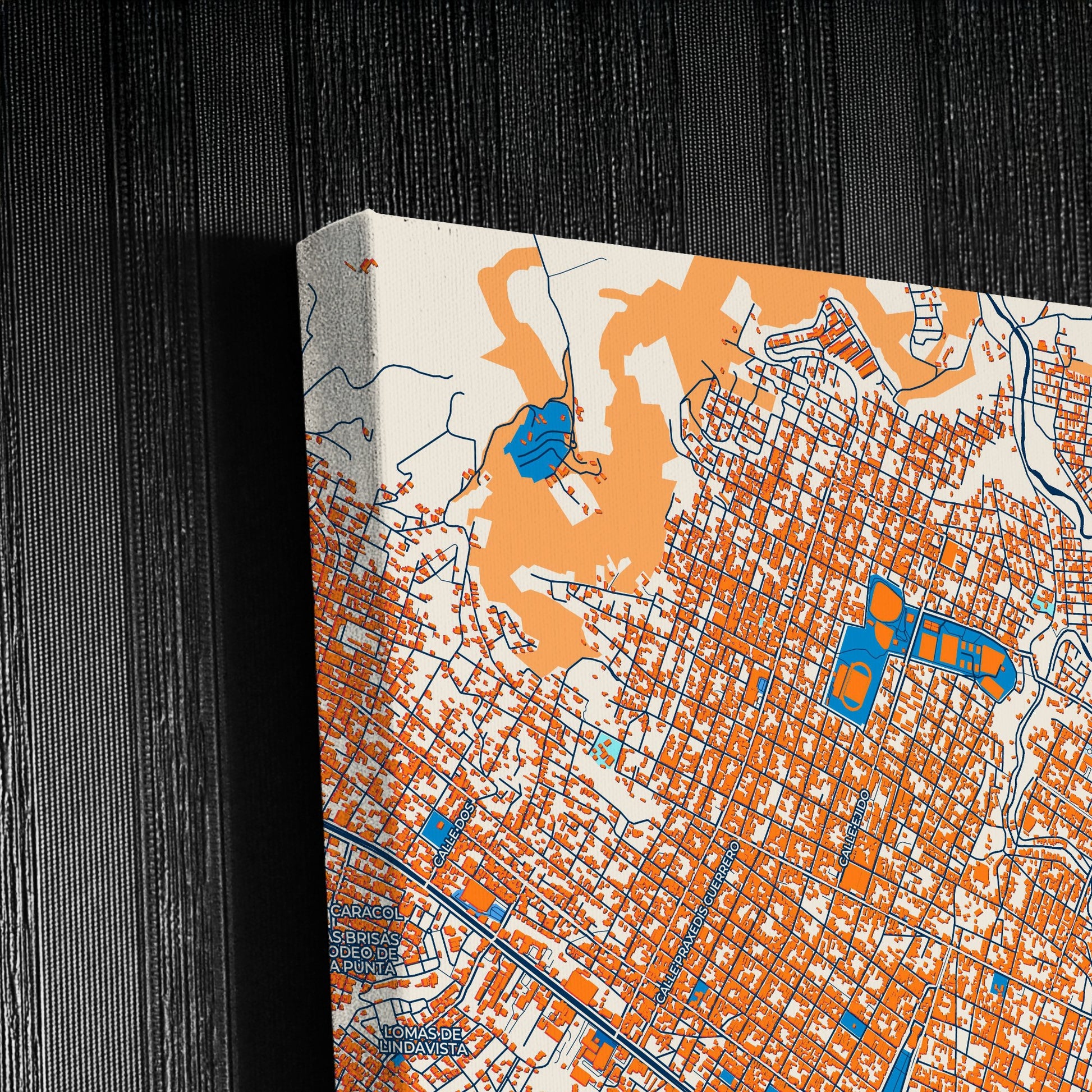 Tepic Mexico Colorful City Map Canvas Print Detail
