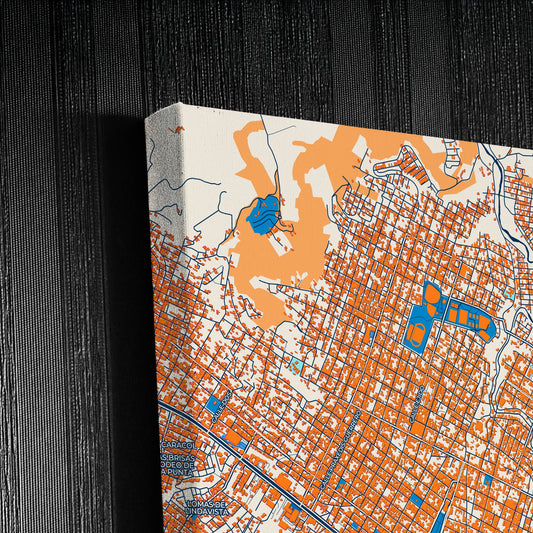 Tepic Mexico Colorful City Map Canvas Print Detail
