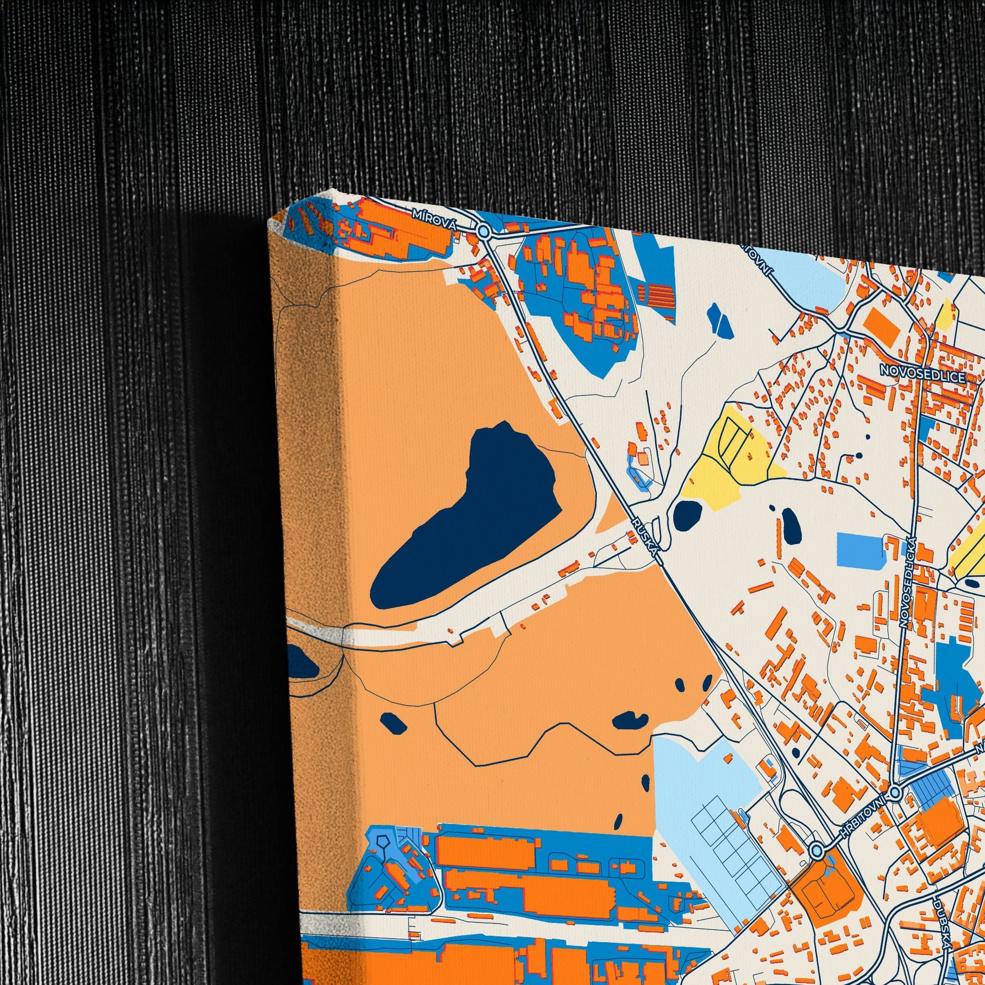 Teplice Czechia Colorful City Map Canvas Print Detail