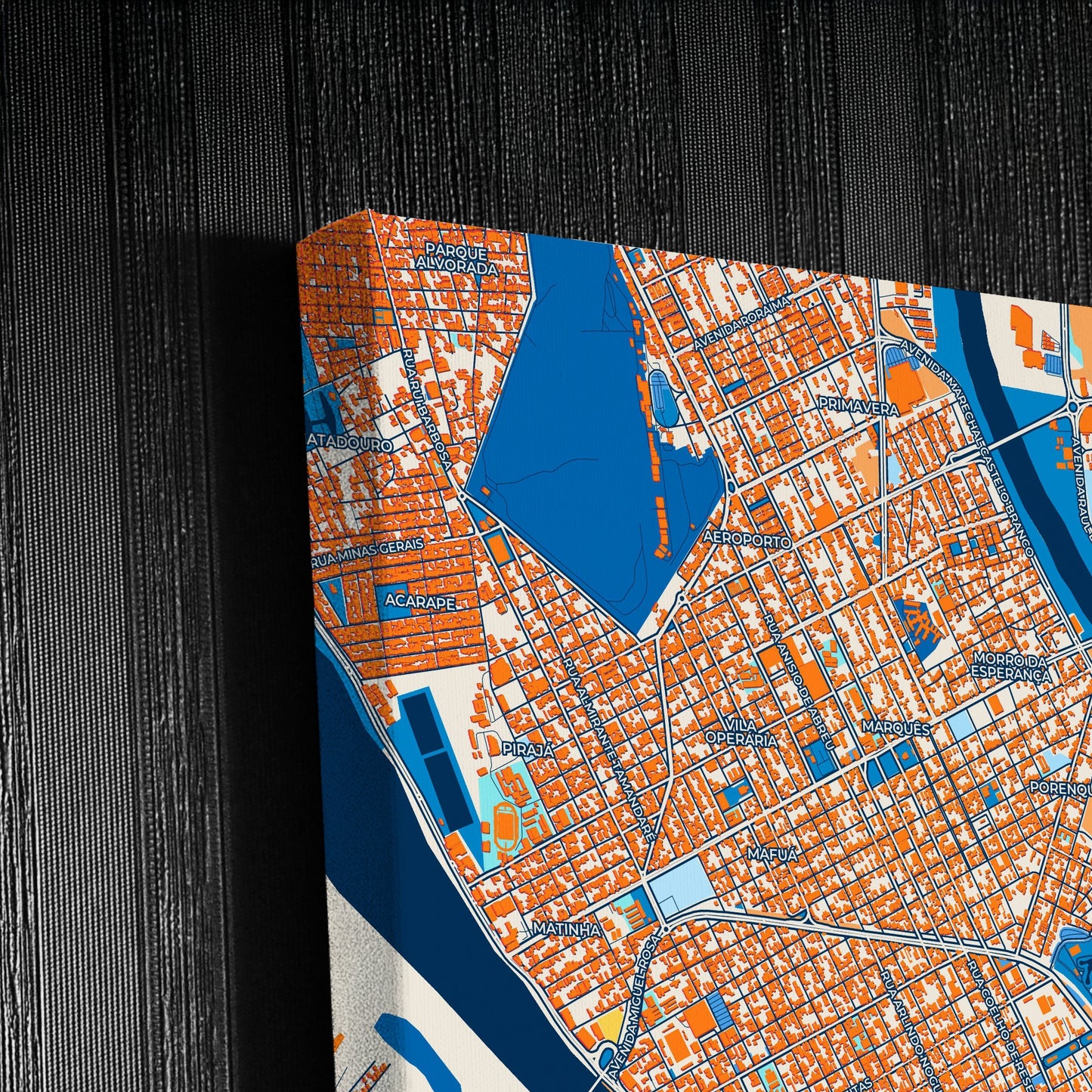 Teresina Brazil Colorful City Map Canvas Print Detail