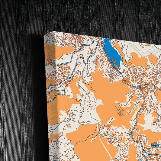 Teresopolis Brazil Colorful City Map Canvas Print Detail