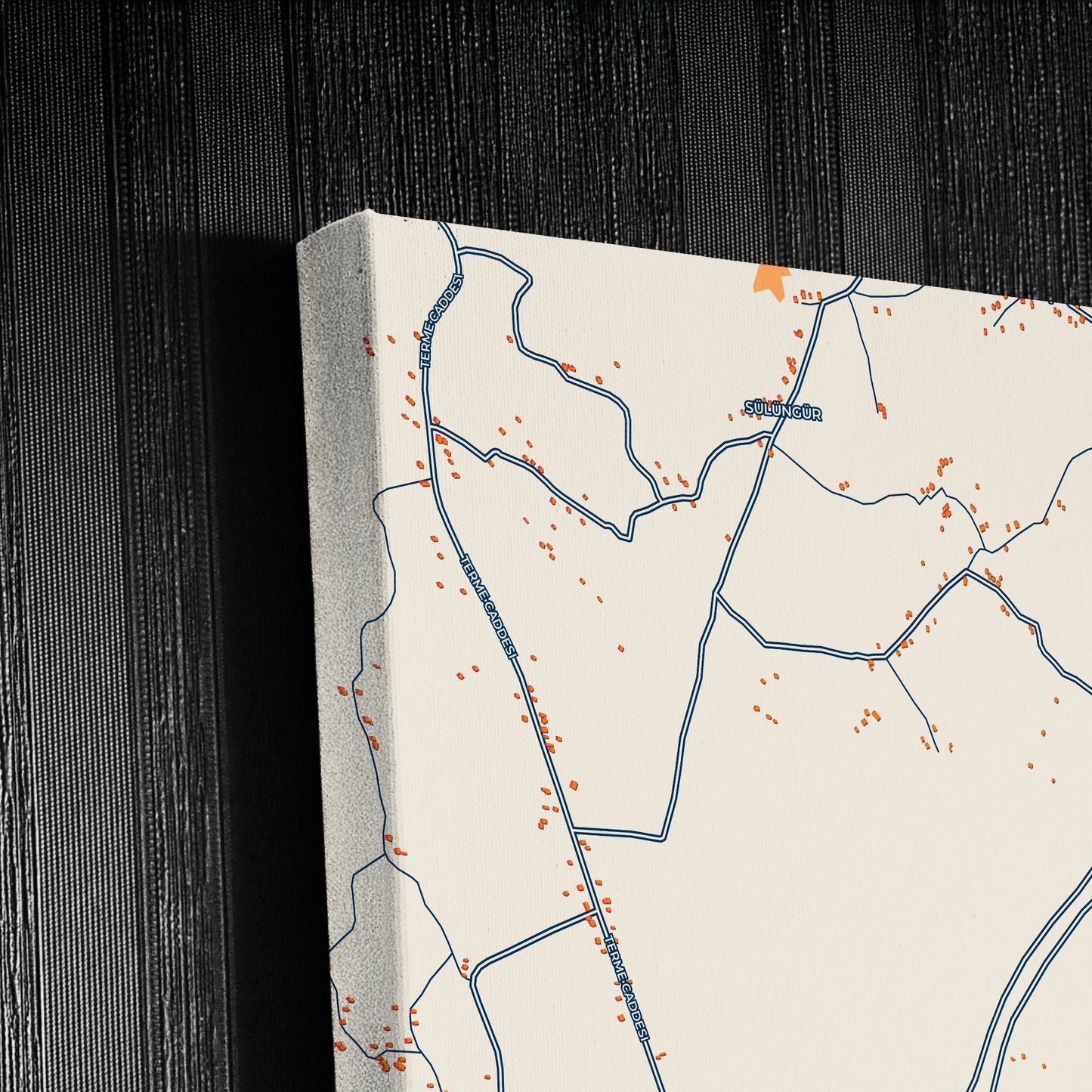 Terme Turkey Colorful City Map Canvas Print Detail