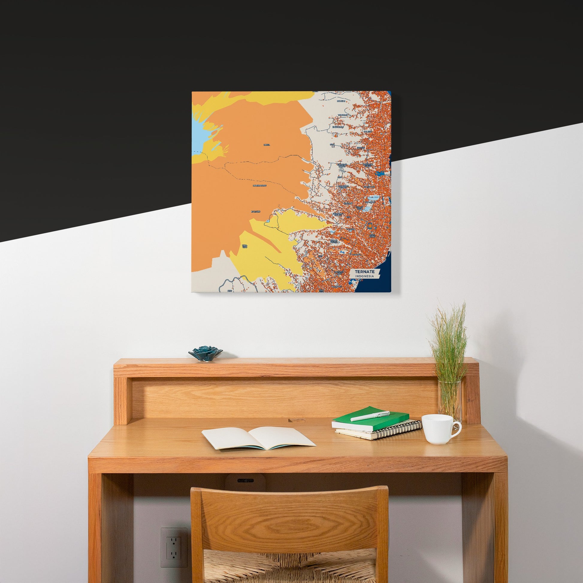 Ternate Indonesia Colorful City Map Canvas Print Scene