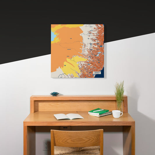 Ternate Indonesia Colorful City Map Canvas Print Scene