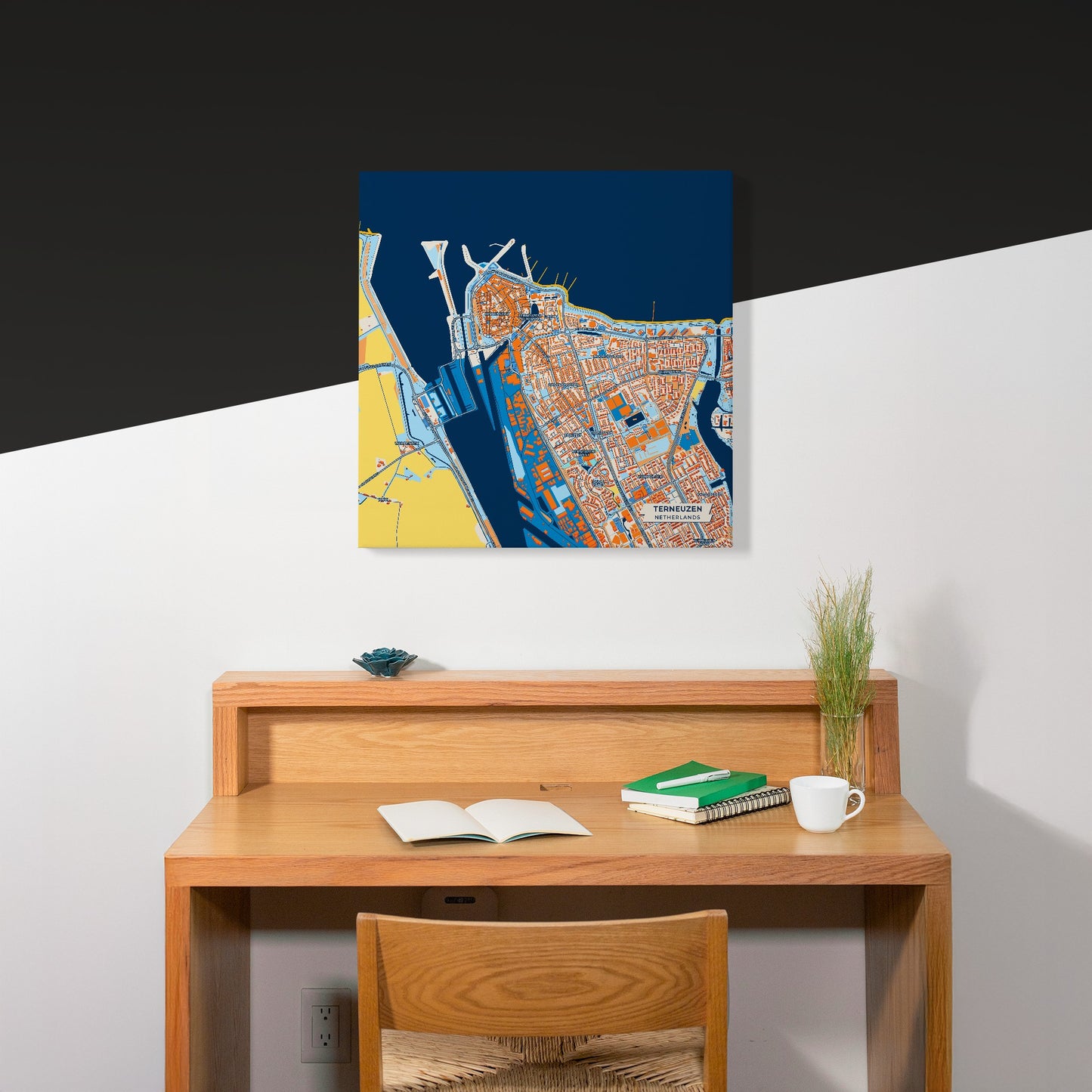Terneuzen Netherlands Colorful City Map Canvas Print Scene