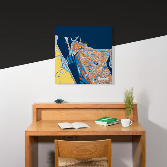 Terneuzen Netherlands Colorful City Map Canvas Print Scene