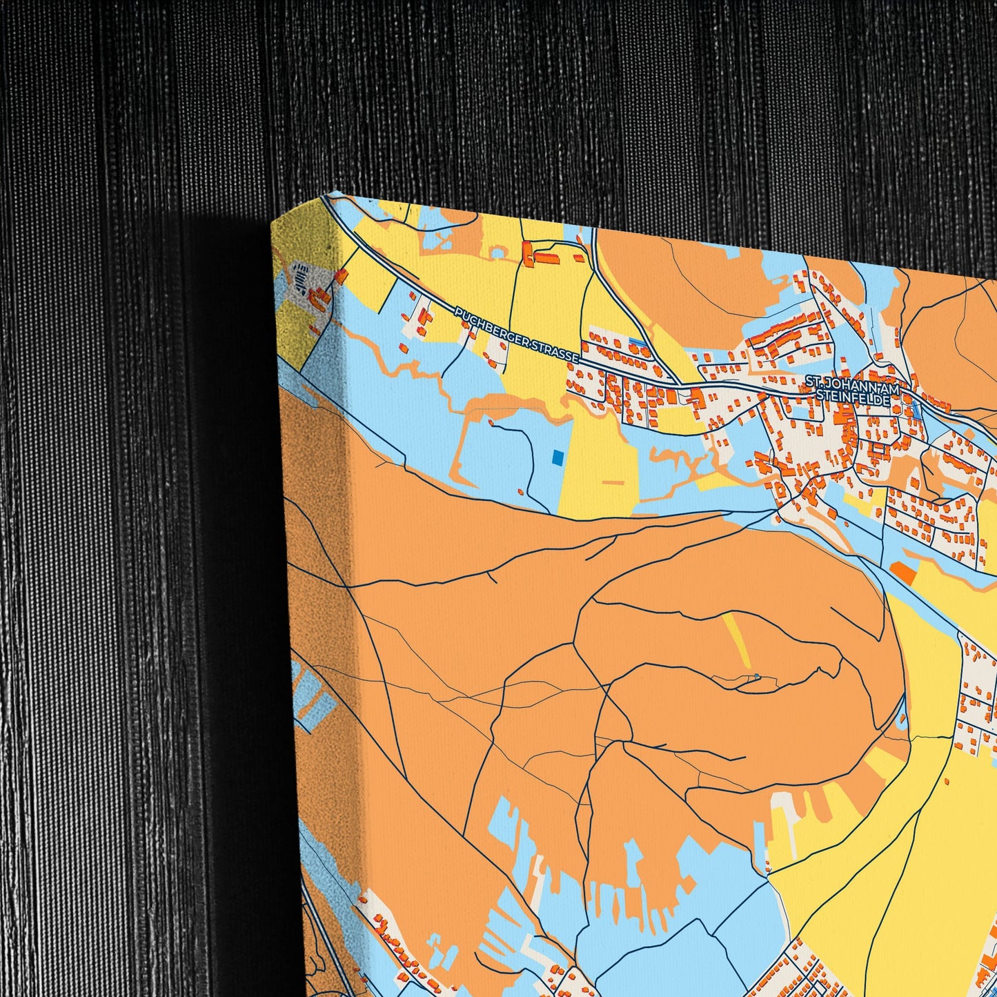 Ternitz Austria Colorful City Map Canvas Print Detail