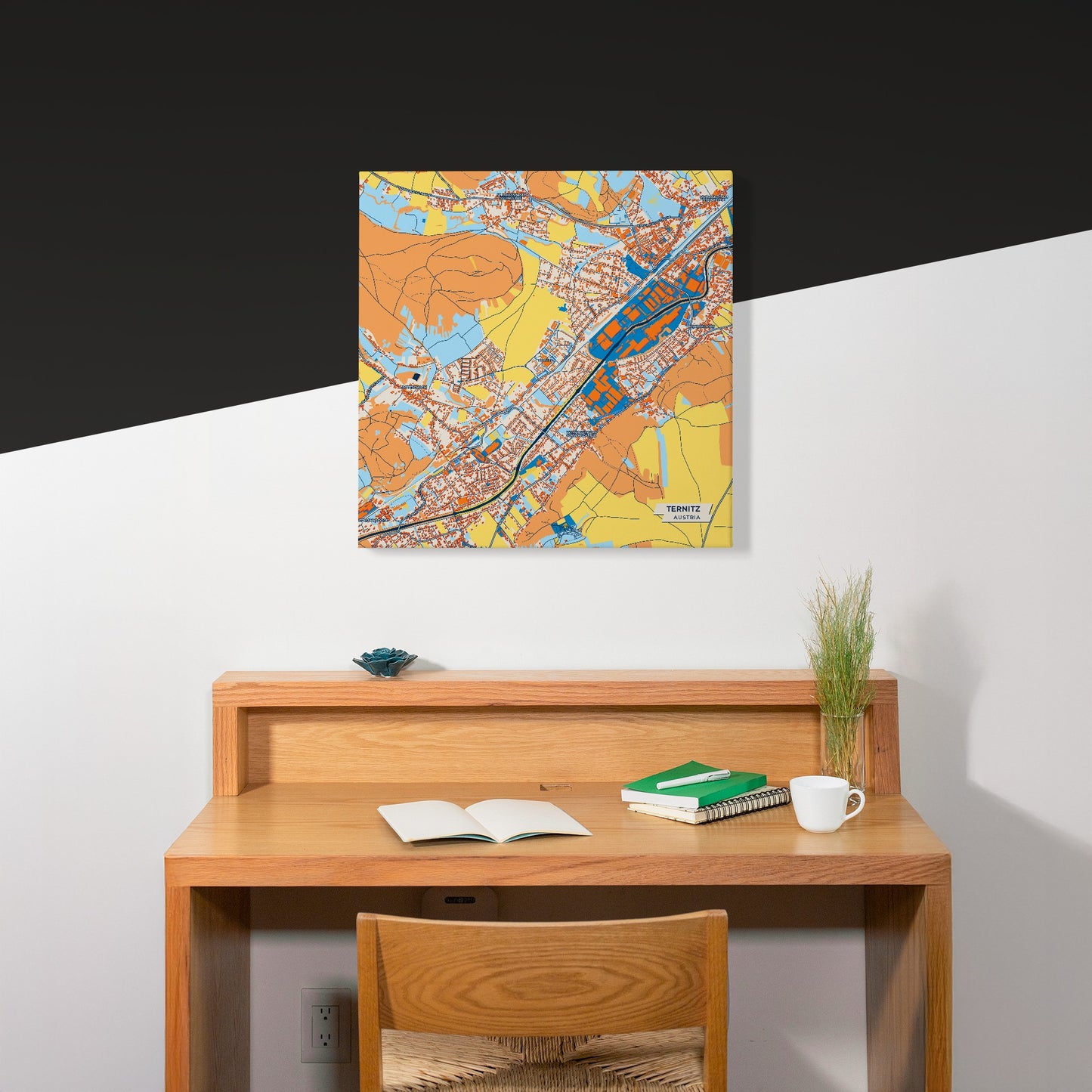 Ternitz Austria Colorful City Map Canvas Print Scene