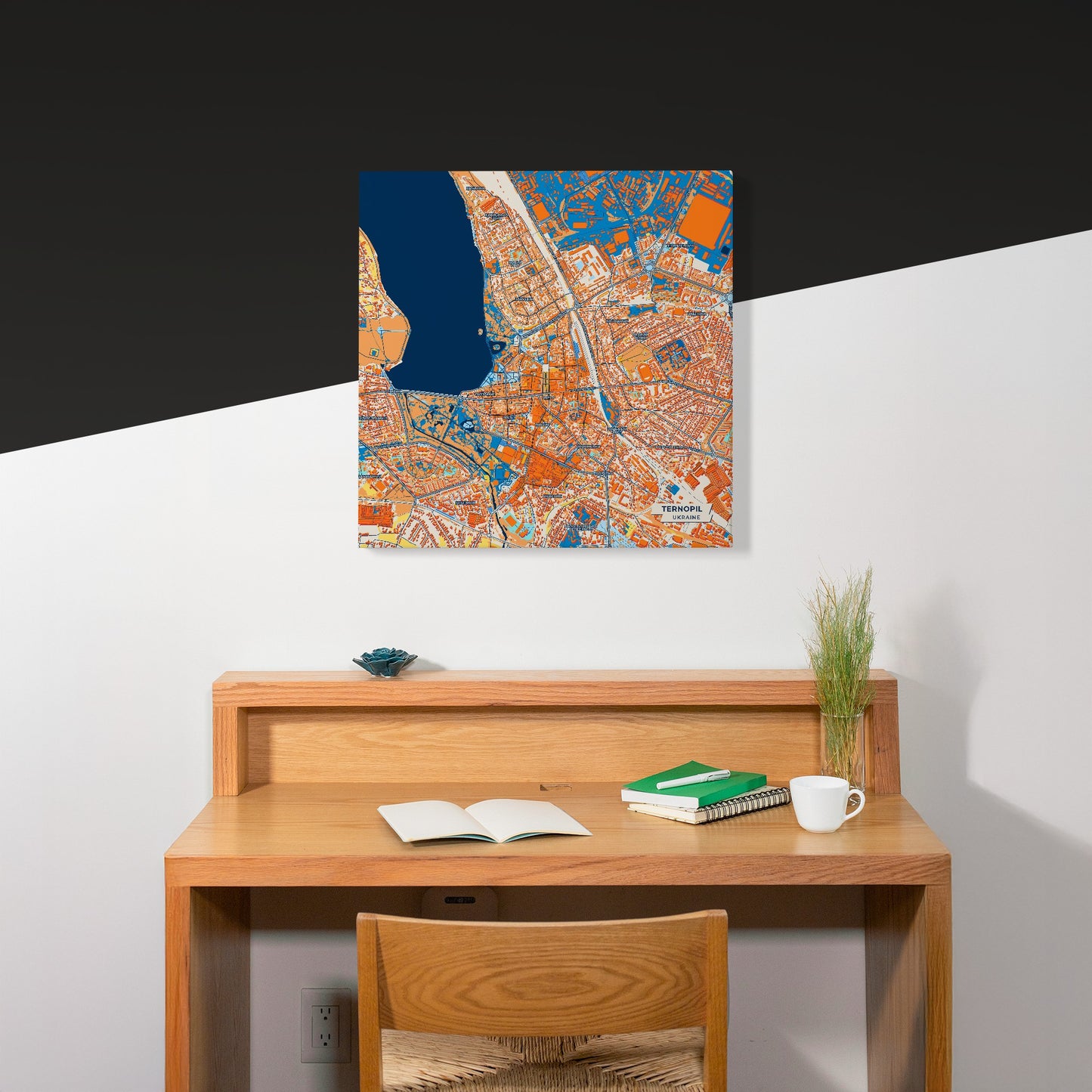 Тернопіл Ukraine Colorful City Map Canvas Print Scene