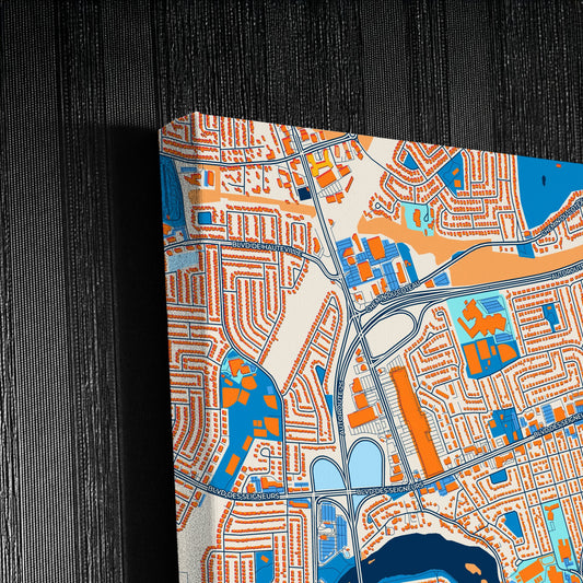 Terrebonne Canada Colorful City Map Canvas Print Detail
