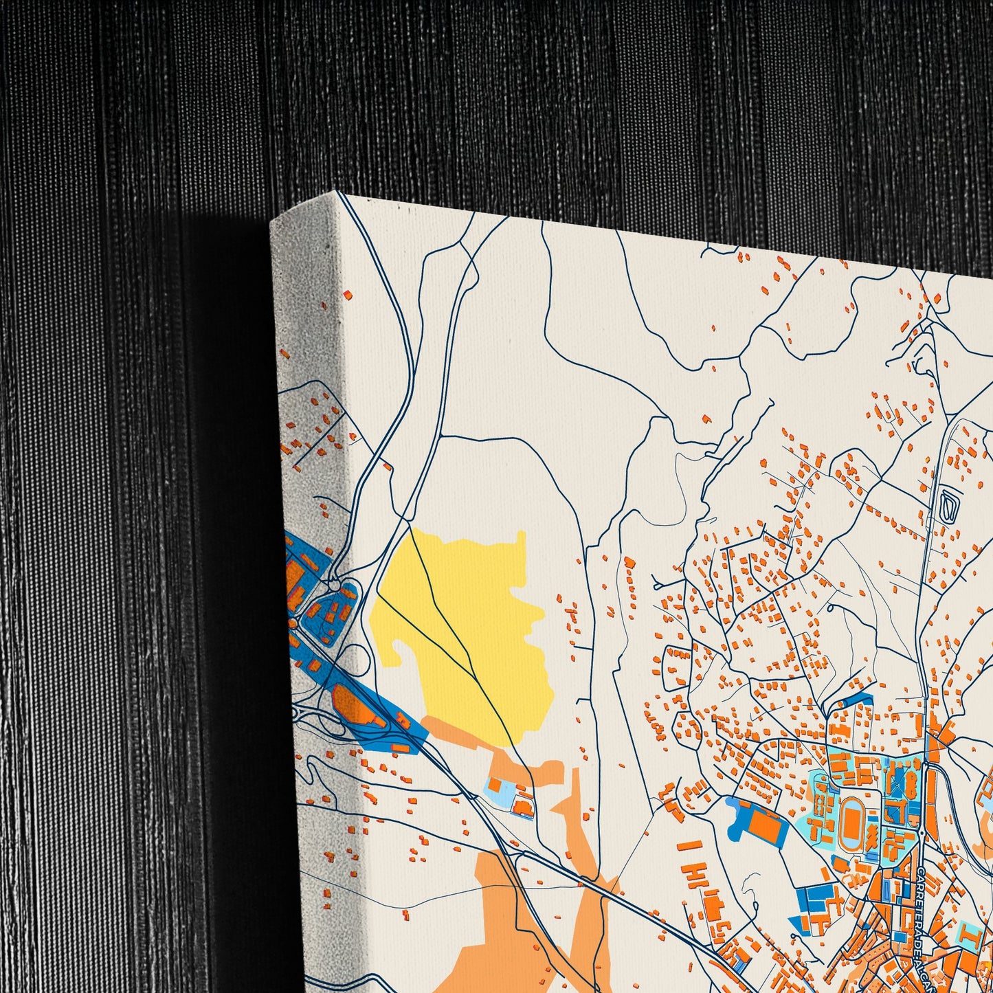 Teruel Spain Colorful City Map Canvas Print Detail