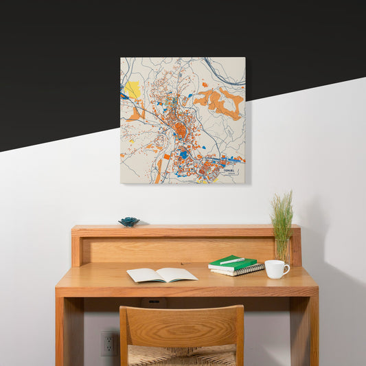 Teruel Spain Colorful City Map Canvas Print Scene