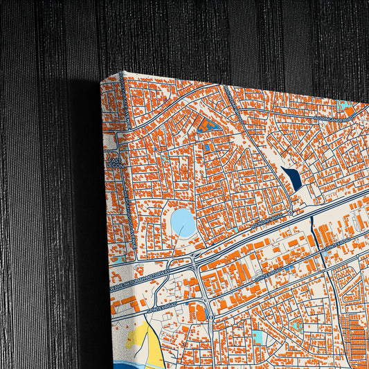 Teshi Old Town Ghana Colorful City Map Canvas Print Detail