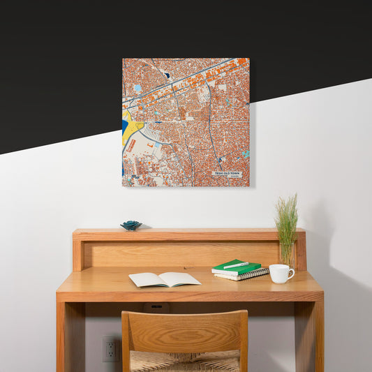 Teshi Old Town Ghana Colorful City Map Canvas Print Scene