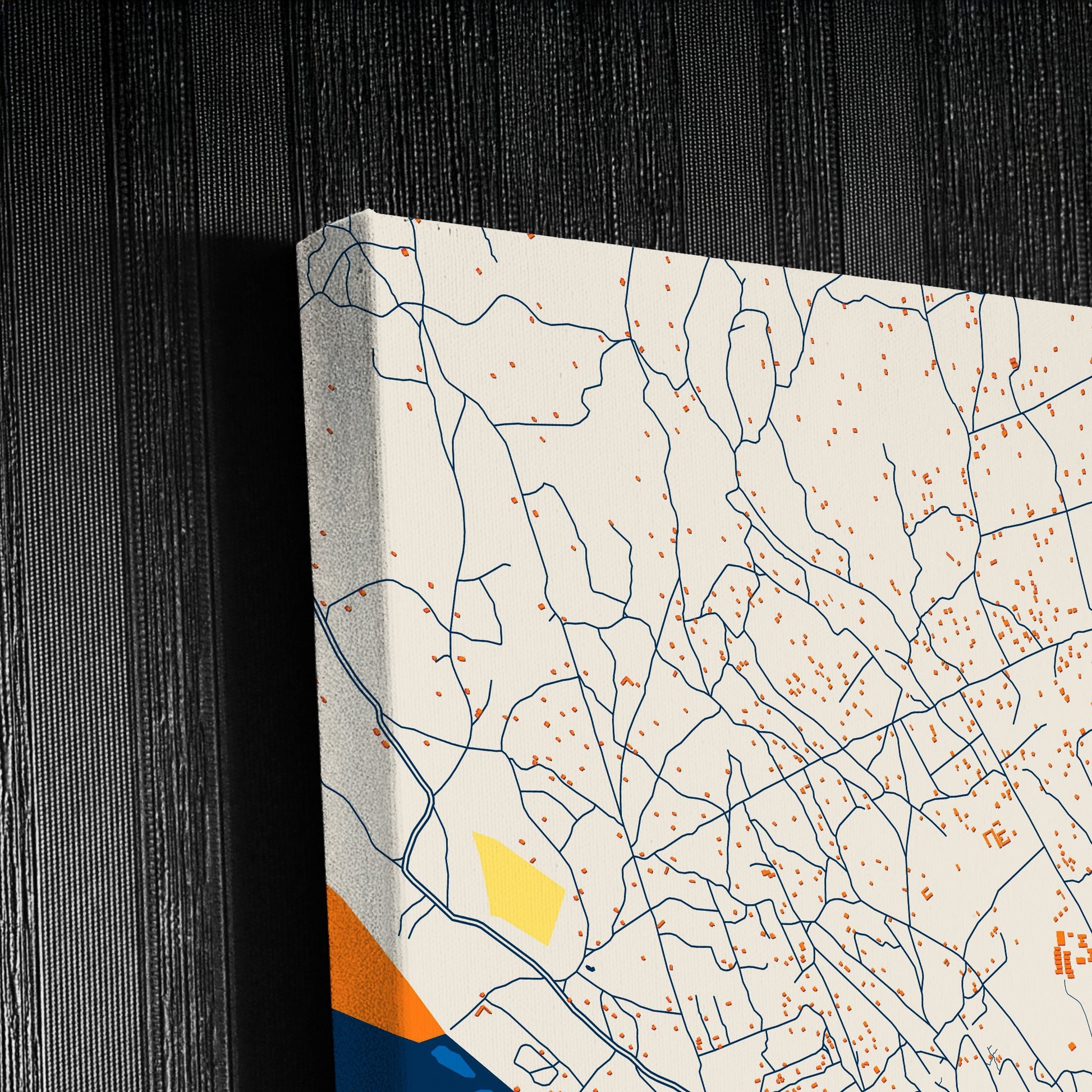 Tete Mozambique Colorful City Map Canvas Print Detail