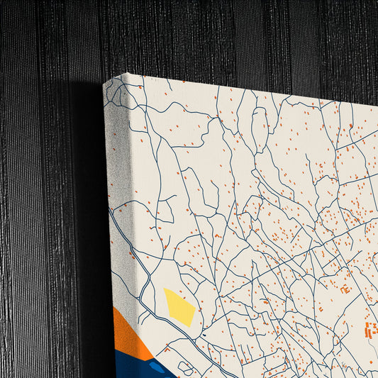 Tete Mozambique Colorful City Map Canvas Print Detail