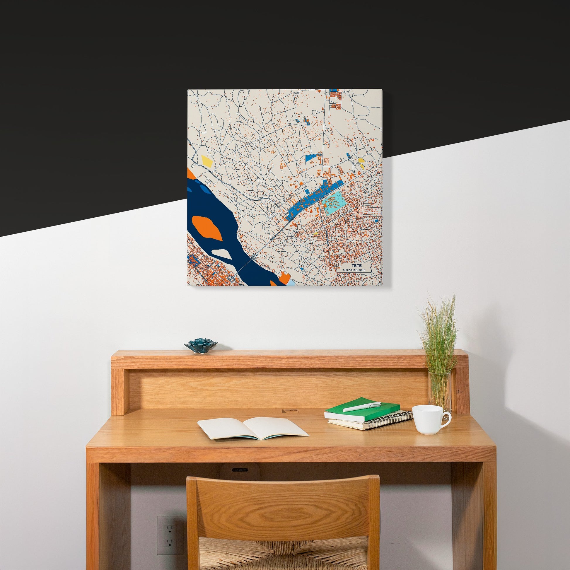 Tete Mozambique Colorful City Map Canvas Print Scene