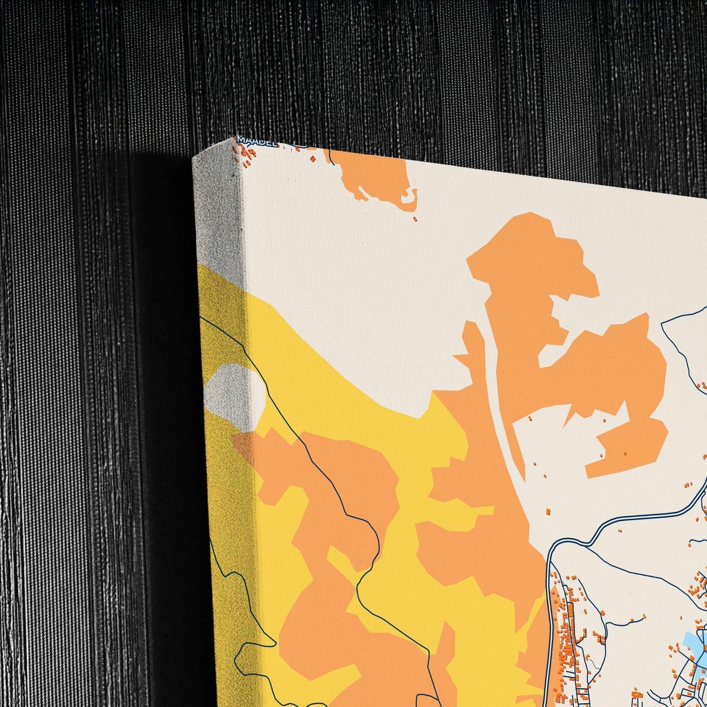 Tetouan Morocco Colorful City Map Canvas Print Detail