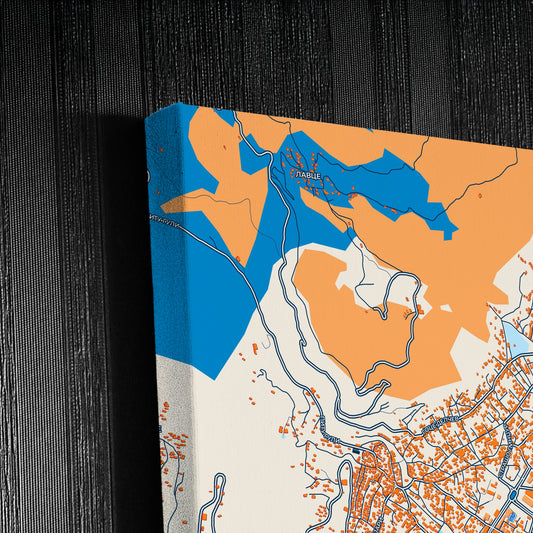 Tetovo North Macedonia Colorful City Map Canvas Print Detail