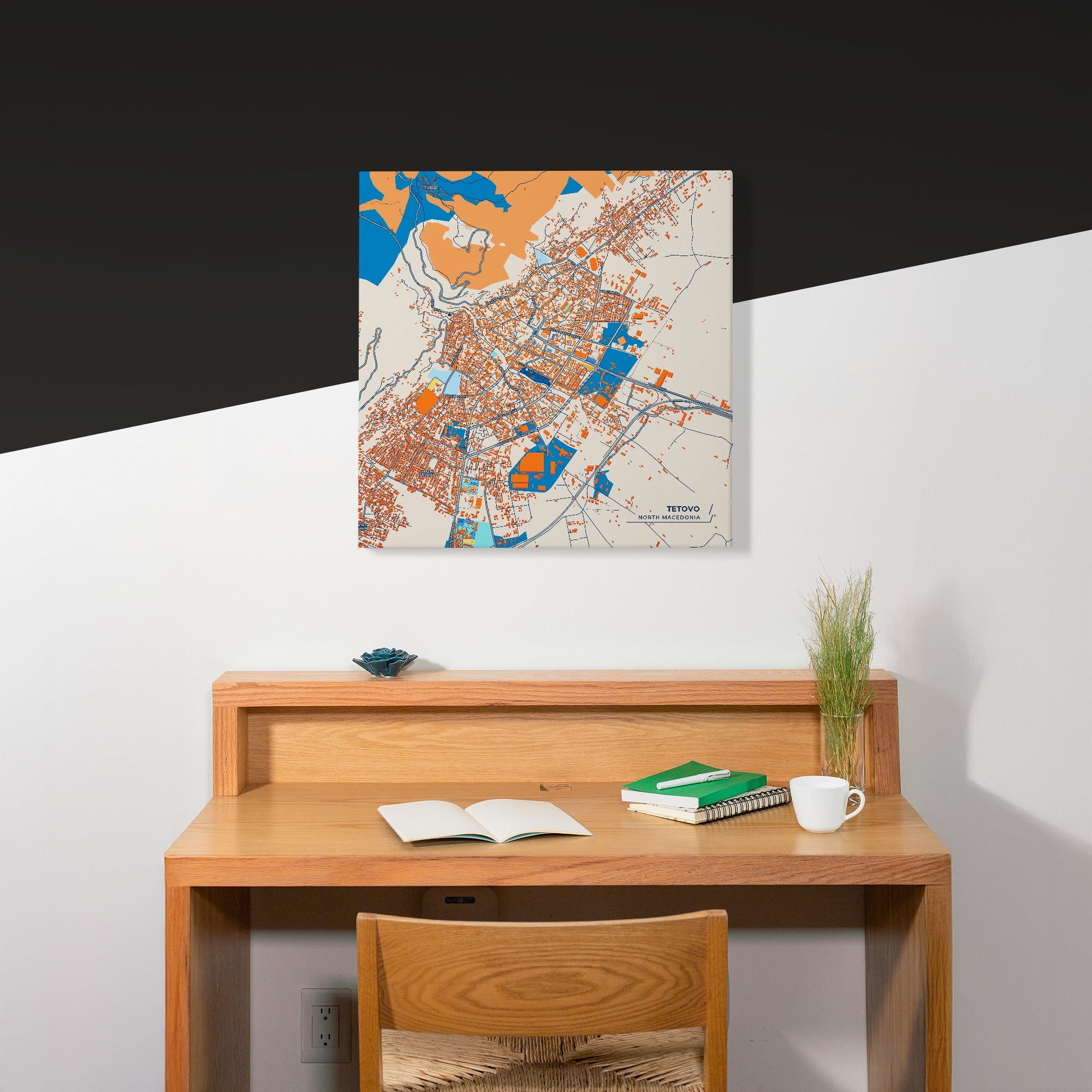 Tetovo North Macedonia Colorful City Map Canvas Print Scene