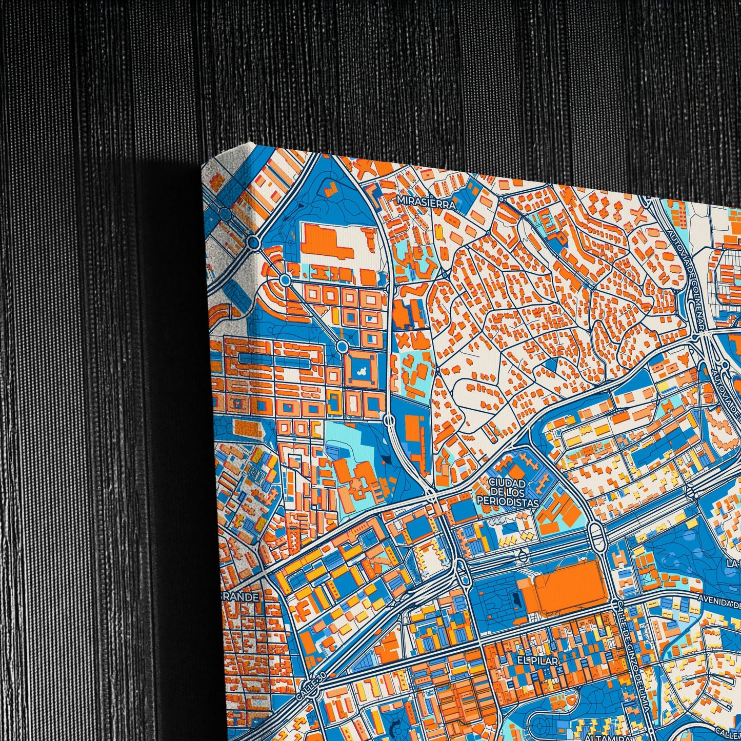 Tetuán De Las Victorias Spain Colorful City Map Canvas Print Detail