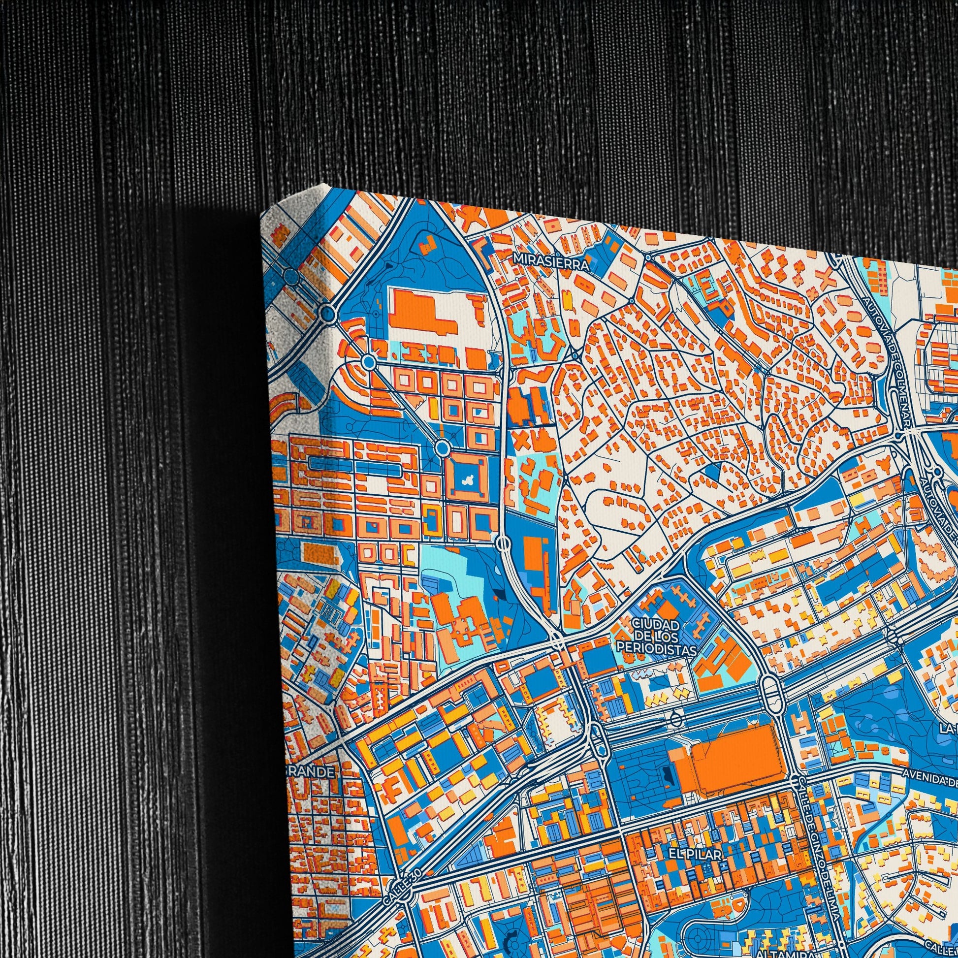 Tetuán De Las Victorias Spain Colorful City Map Canvas Print Detail