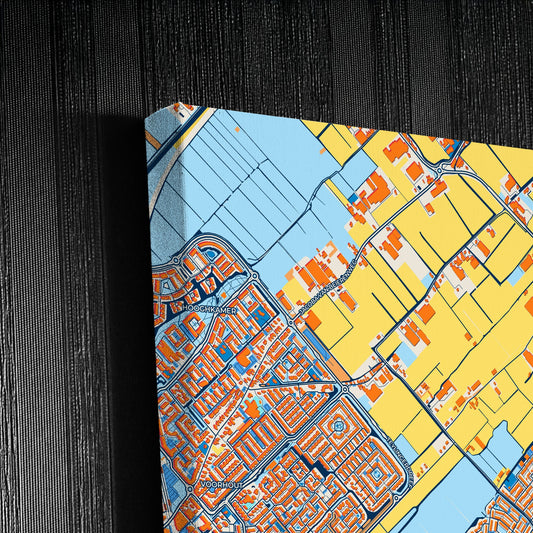 Teylingen Netherlands Colorful City Map Canvas Print Detail