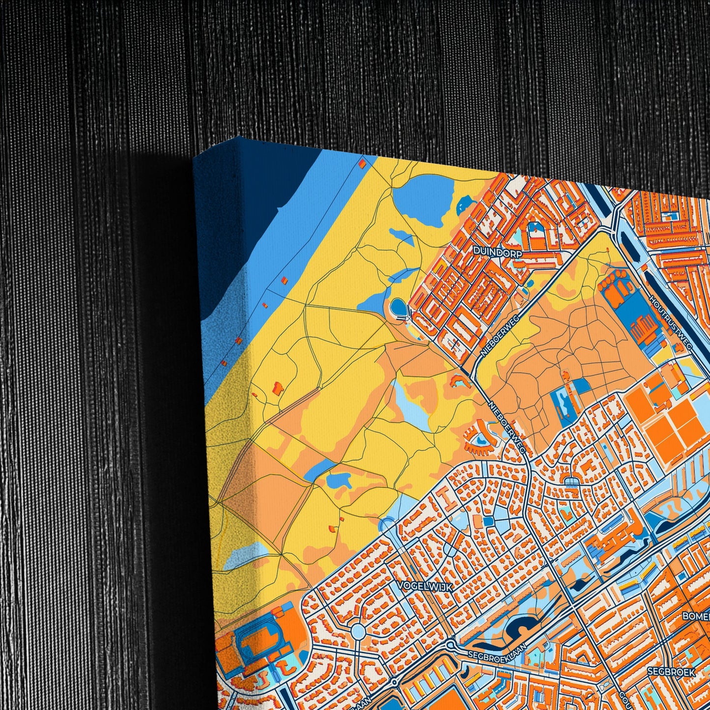 Den Haag Netherlands Colorful City Map Canvas Print Detail